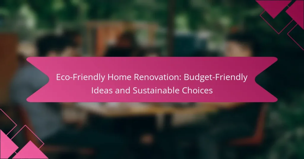 Eco-Friendly Home Renovation: Budget-Friendly Ideas and Sustainable Choices