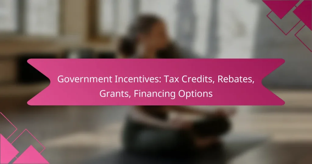 Government Incentives: Tax Credits, Rebates, Grants, Financing Options