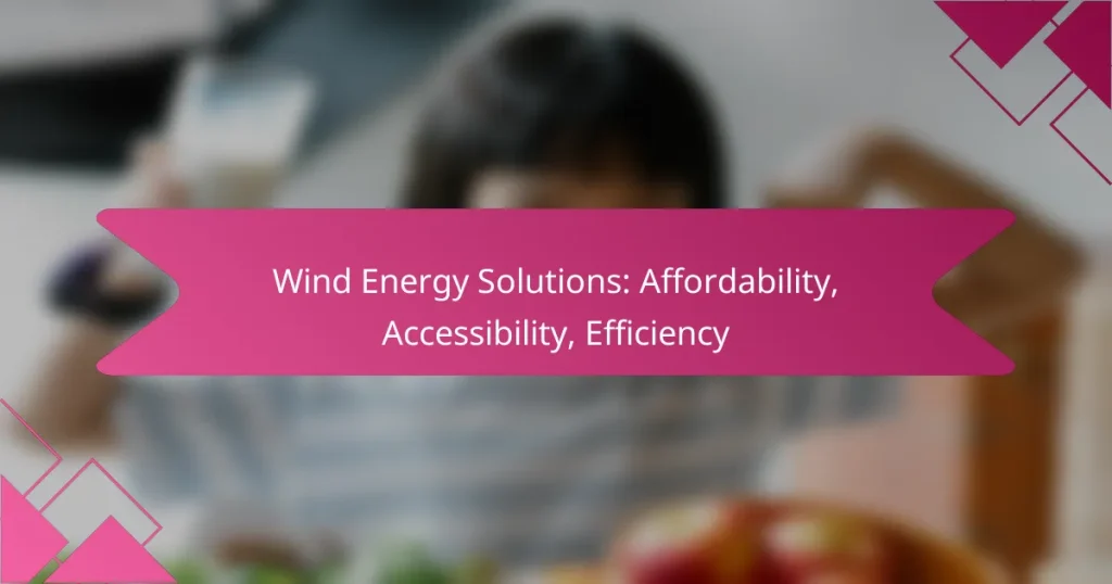 Wind Energy Solutions: Affordability, Accessibility, Efficiency