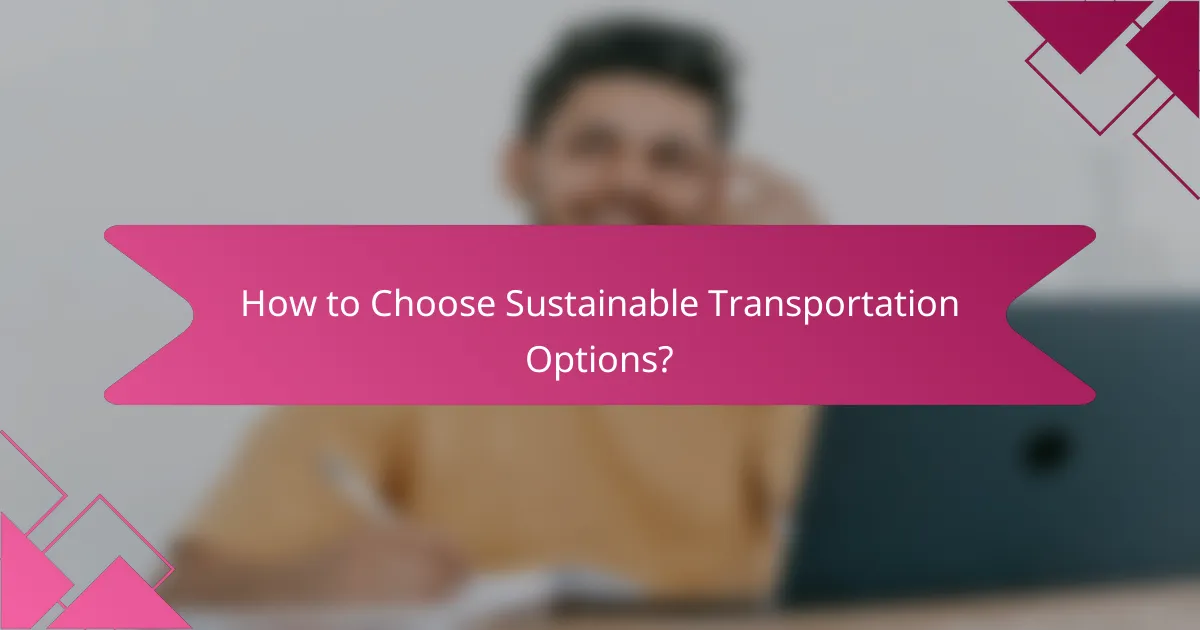 How to Choose Sustainable Transportation Options?