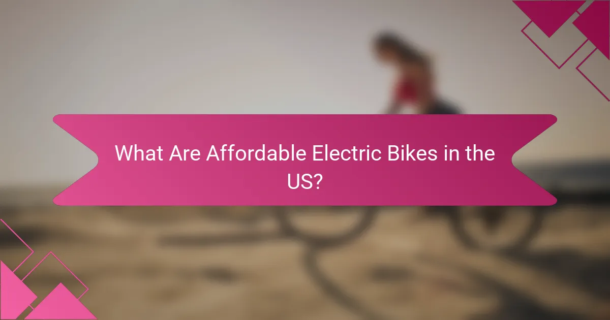 What Are Affordable Electric Bikes in the US?