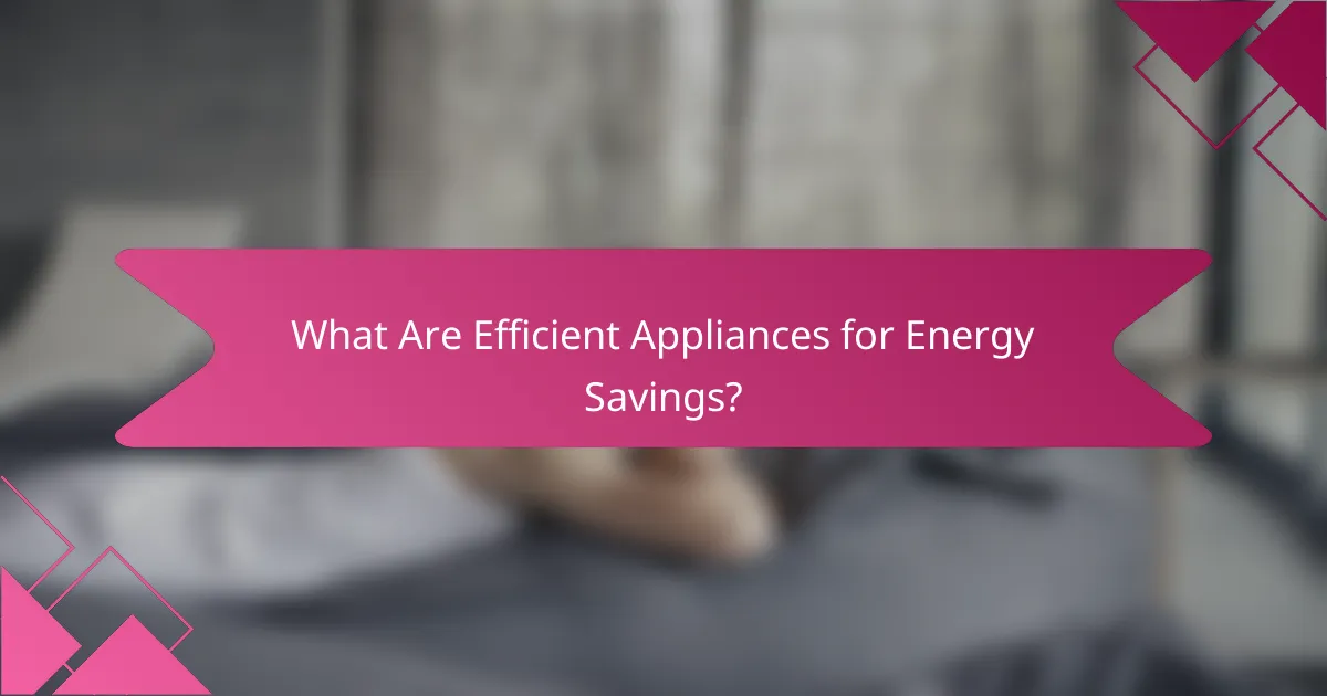 What Are Efficient Appliances for Energy Savings?
