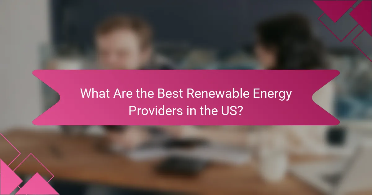 What Are the Best Renewable Energy Providers in the US?