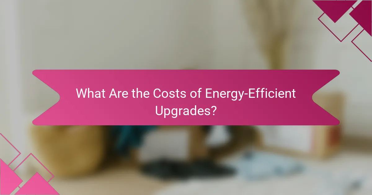 What Are the Costs of Energy-Efficient Upgrades?