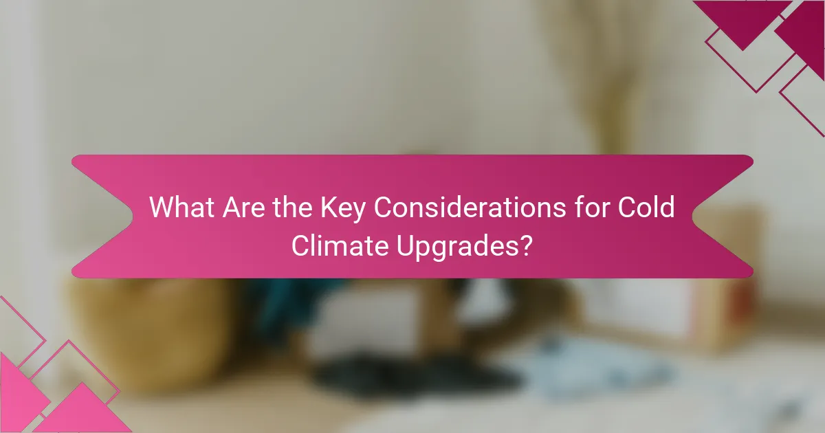 What Are the Key Considerations for Cold Climate Upgrades?